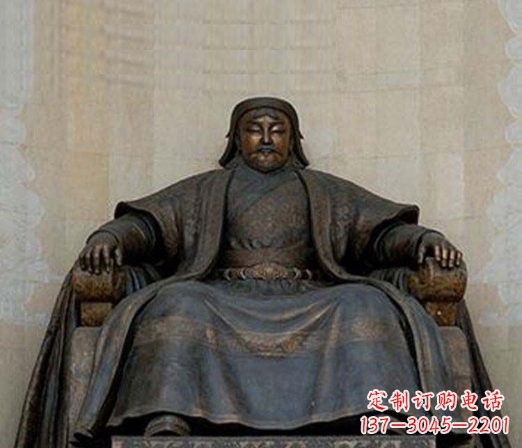 东营铜雕大型成吉思汗雕塑