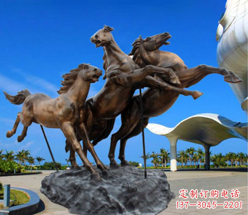 东营铜雕飞马广场动物雕塑