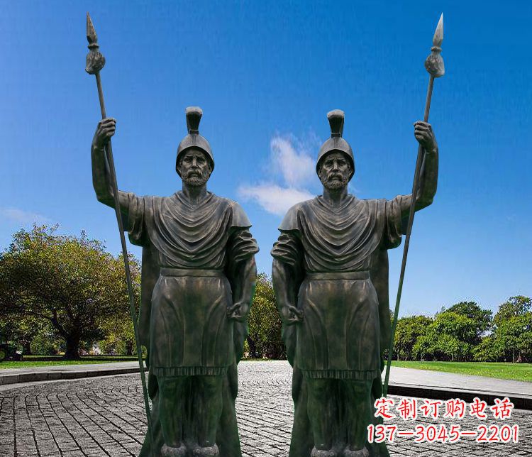 东营铜雕古罗马战士人物