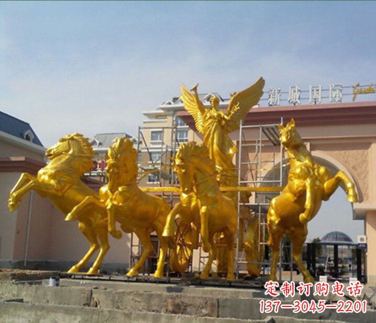 东营铜雕广场阿波罗战马雕塑
