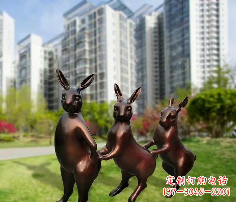 东营铜雕广场动物兔子