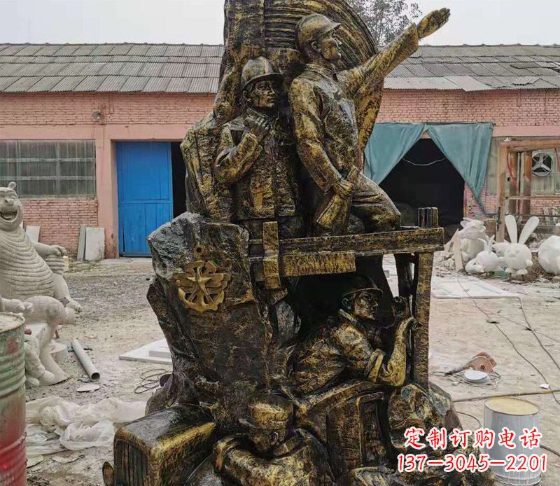 东营铜雕广场解放战士雕塑
