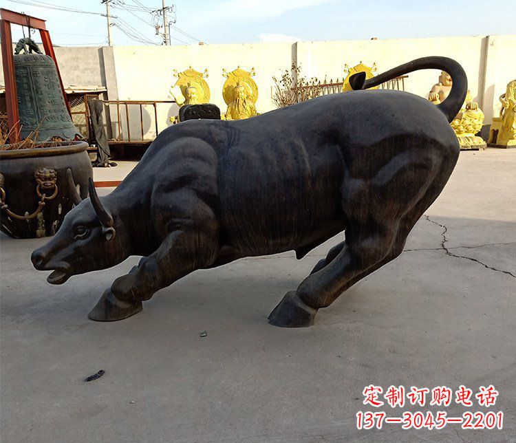 东营铜雕广场水牛动物雕塑 (2)