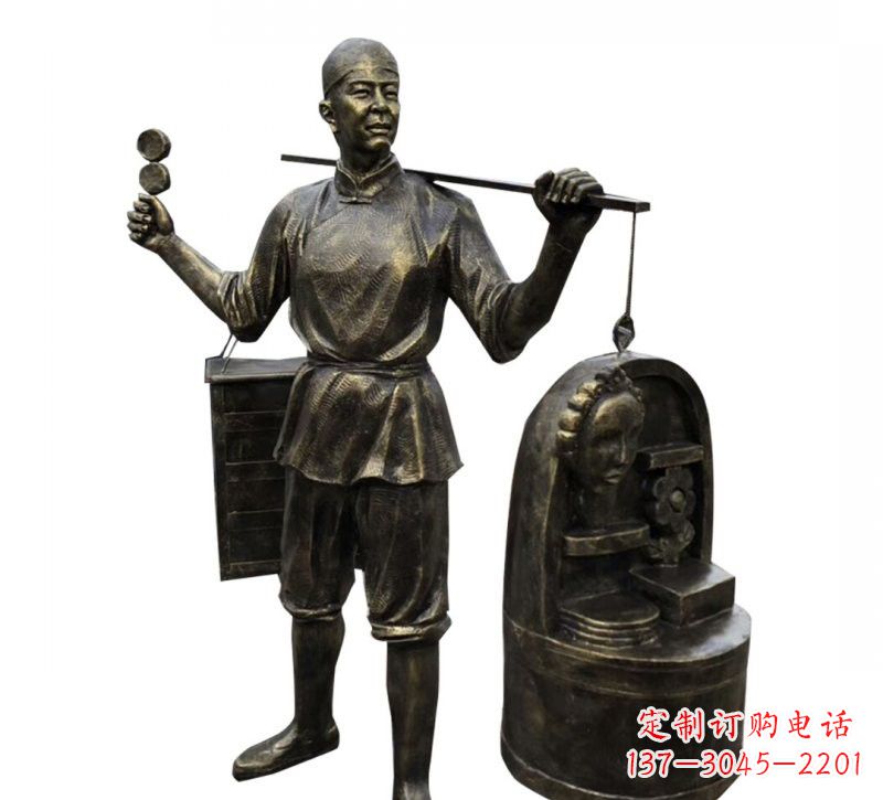 东营铜雕卖货郎