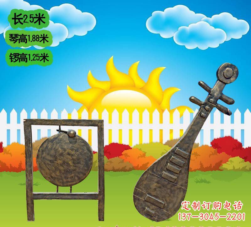 东营铜雕琵琶雕塑