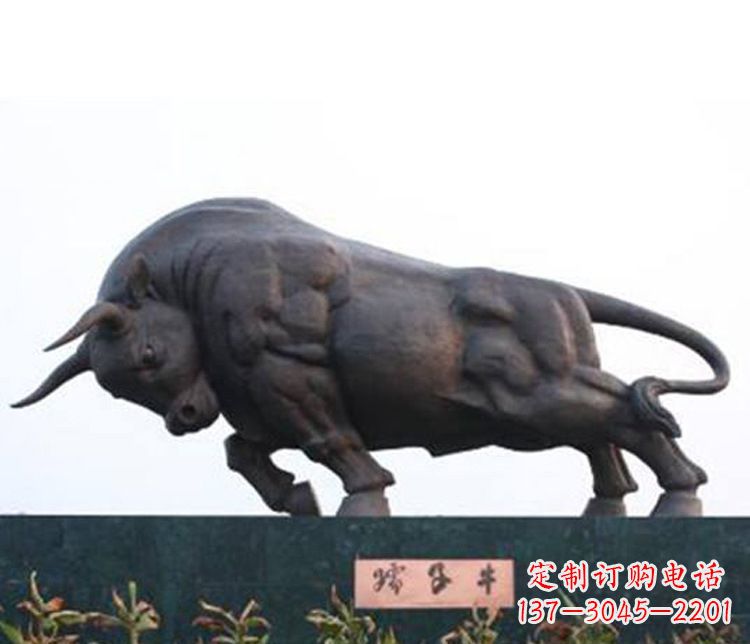 东营铜雕孺子牛动物雕塑