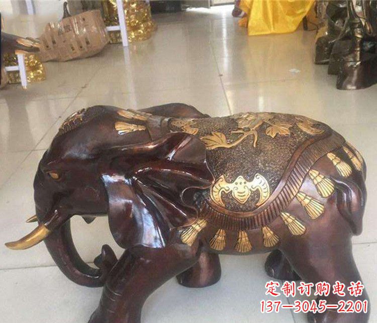 东营铜雕室内装饰小象雕塑摆件
