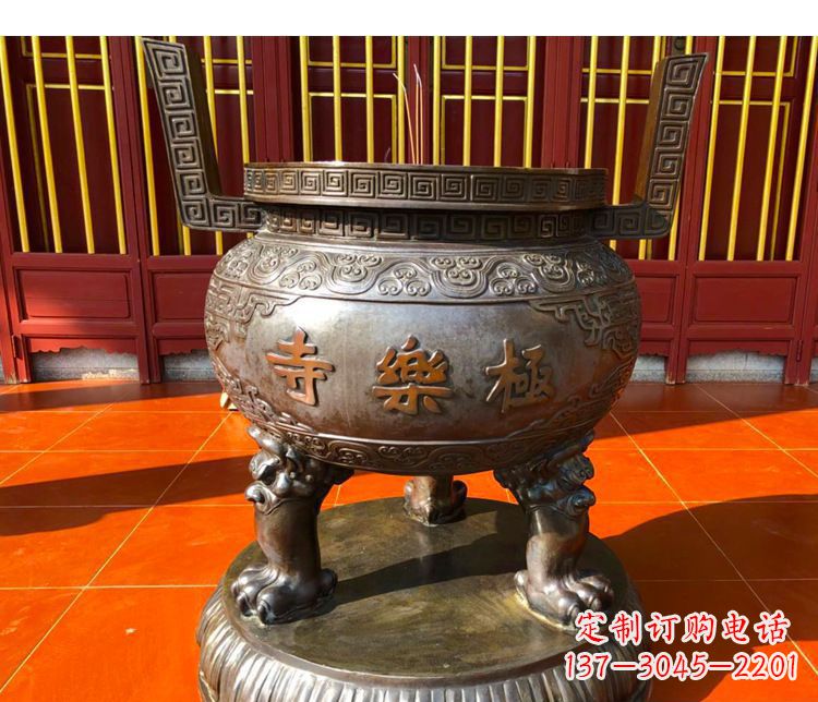 东营铜雕寺庙景观香炉