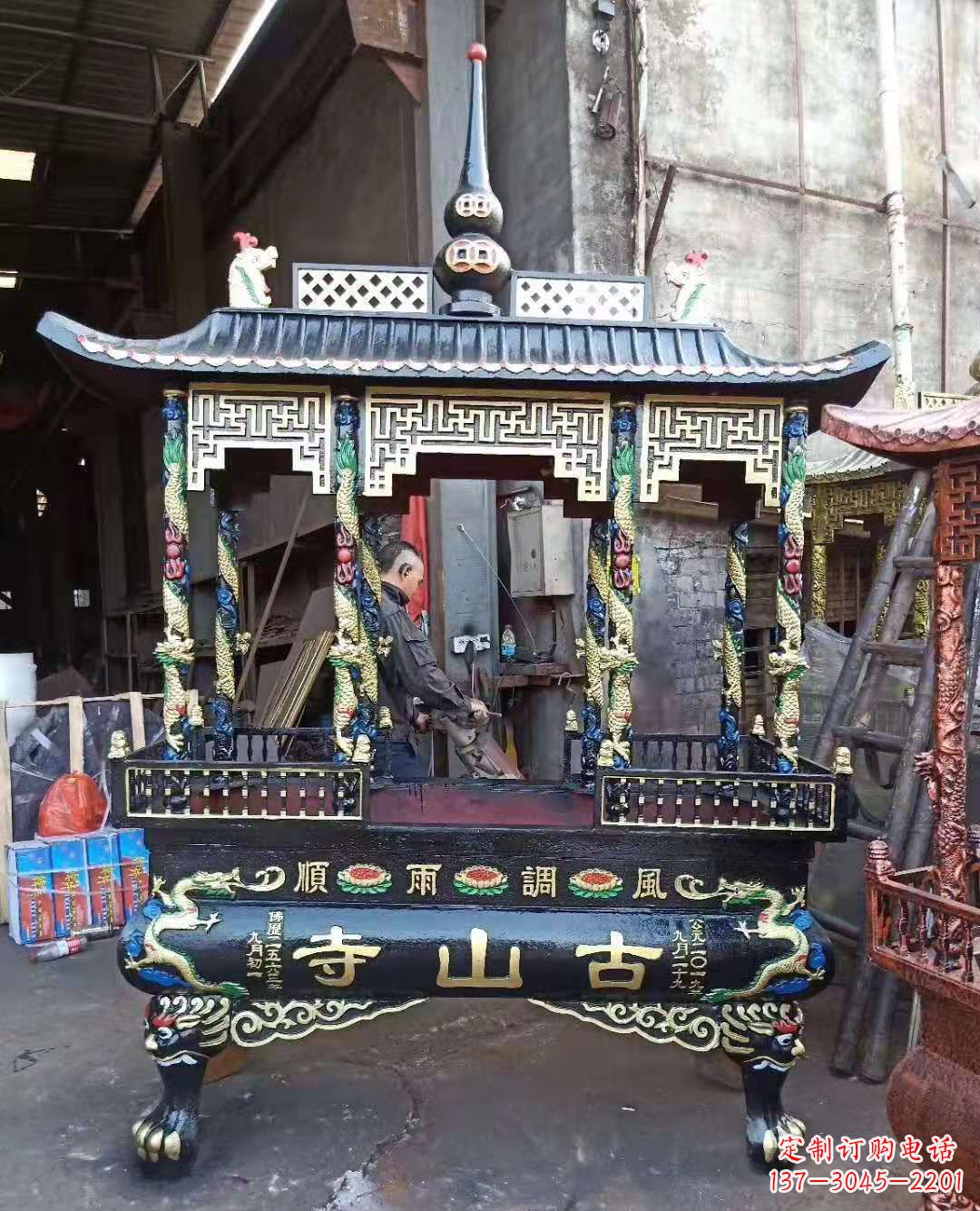 东营铜雕香炉寺庙景观雕塑