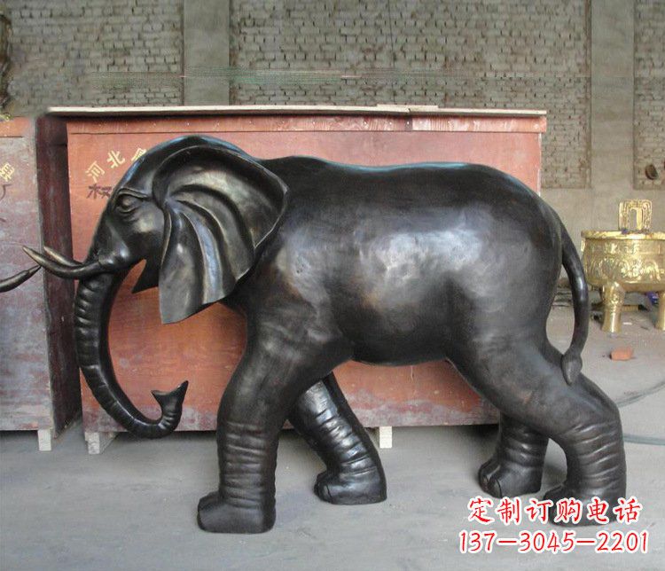 东营铜雕园林动物大象雕塑