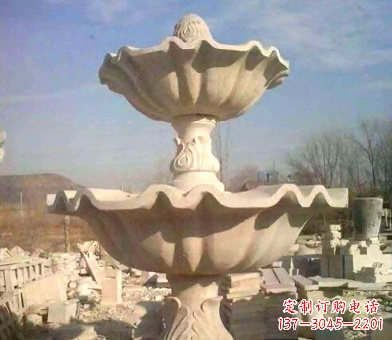 东营晚霞红大型喷泉石雕