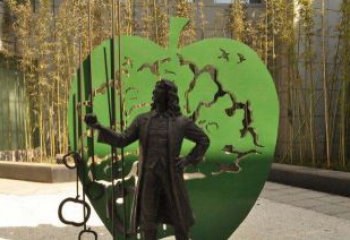 东营拿着苹果的牛顿西方名人铜雕