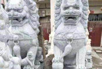东营象征力量的大理石狮子石雕