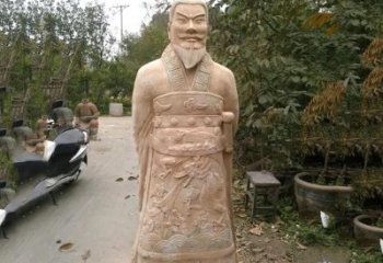 东营中领雕塑：以秦始皇晚霞红石雕像闻名