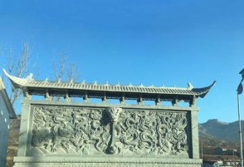 东营青石九龙壁，精美雕塑饰衬城市广场