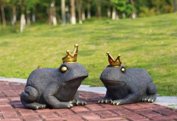东营青蛙王子玻璃钢动物雕塑摆件，温馨家居装饰佳品