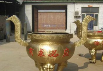 东营三足香炉铜雕，装点你的寺庙