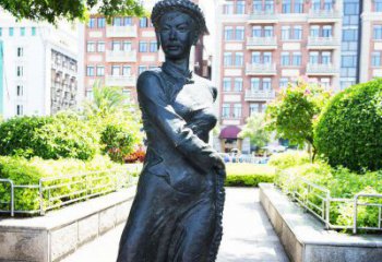 东营民族风情女性青铜雕塑