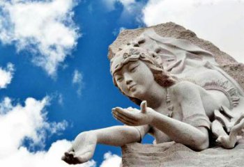 东营传说中的精卫—大理石雕塑