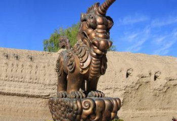 东营神兽獬豸古铜雕塑摆件