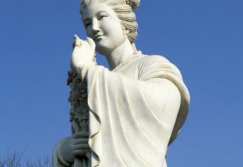 东营十二花神之三月桃花息夫人汉白玉精美美女雕像