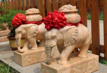 东营把大象的能量带入家庭——石雕聚宝盆大象雕塑