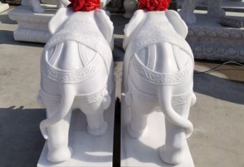 东营精美大象雕塑天然水晶石材塑造