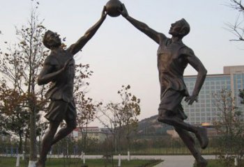 东营铜雕打篮球人物