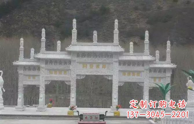 东营五门牌坊石雕 (2)