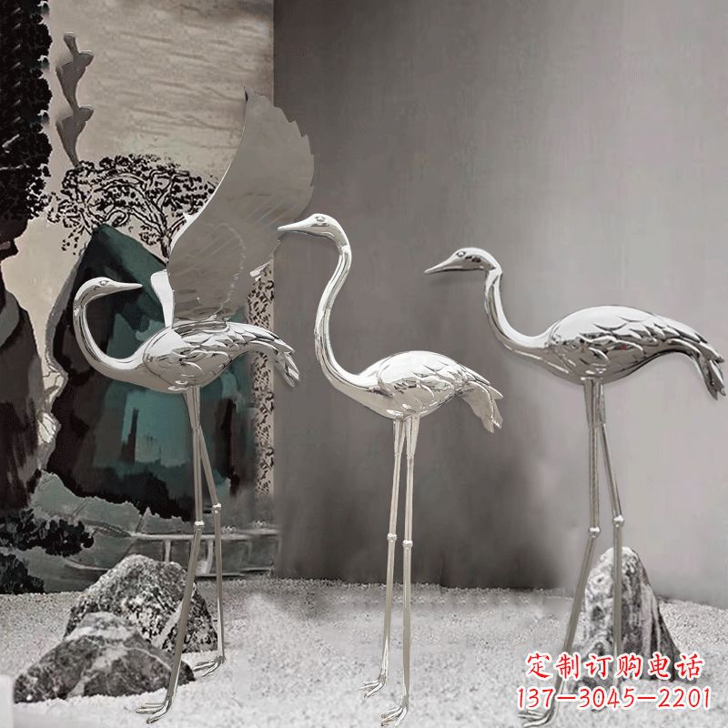 东营仙鹤雕塑不锈钢