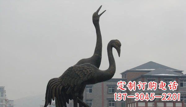 东营仙鹤公园景观铜雕