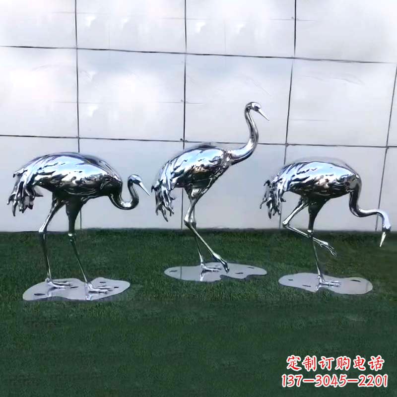 东营仙鹤镜面不锈钢雕塑