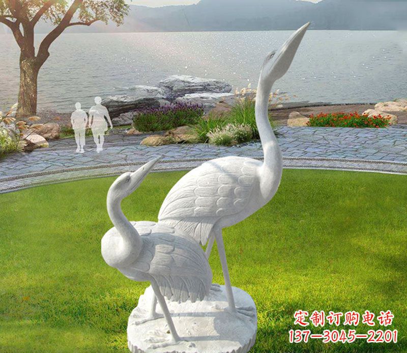 东营仙鹤石雕公园动物雕塑