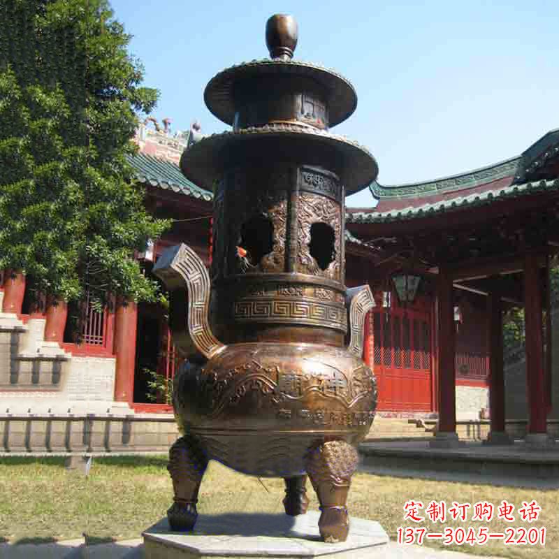 东营现代铜制香炉铜雕香炉