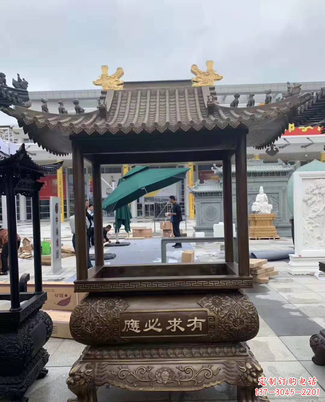 东营香炉铜雕户外摆件寺庙景观雕塑