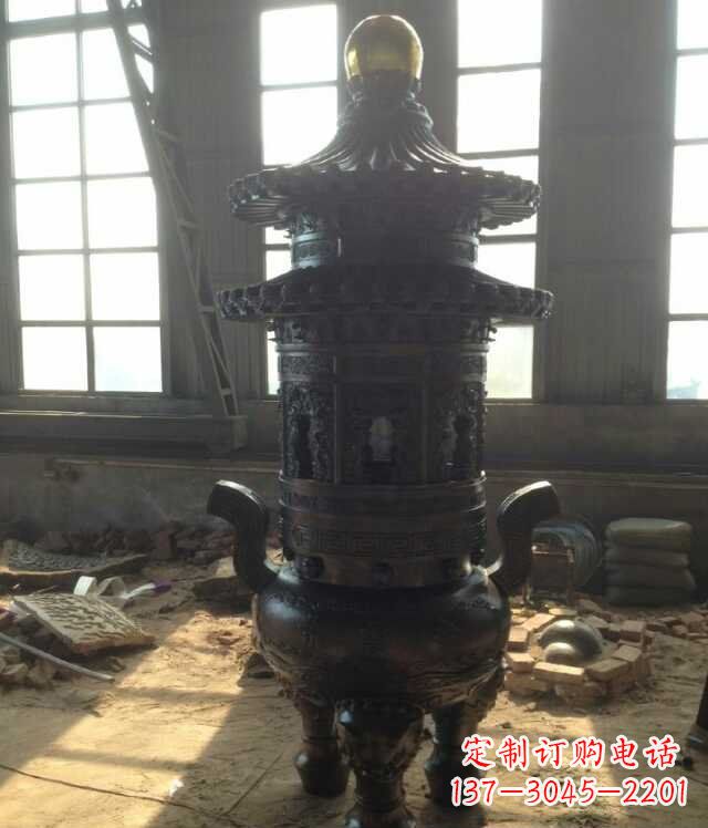 东营香炉铜雕塑 (2)