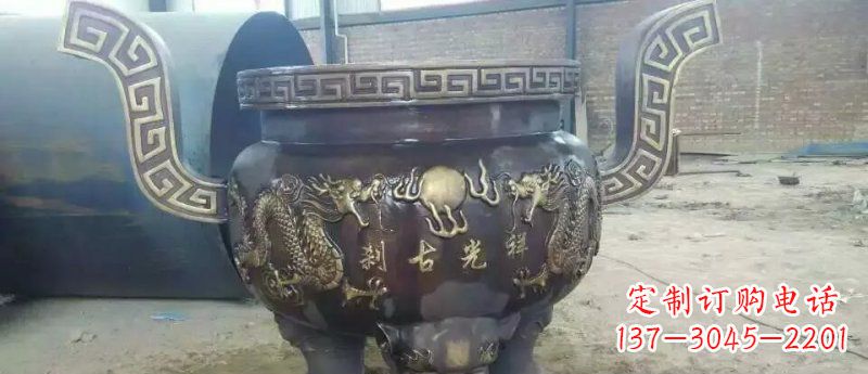 东营祥光古刹寺庙香炉铜雕