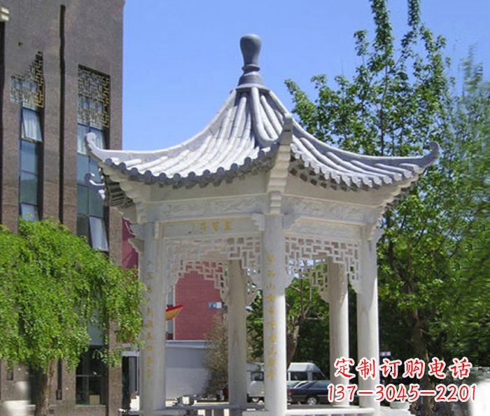 东营小区景观大理石凉亭