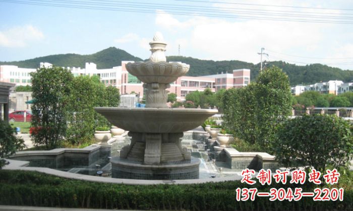 东营小区景观大理石喷泉石雕 (2)