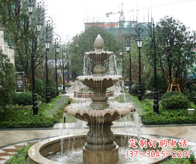 东营小区景观大理石喷泉石雕 (4)