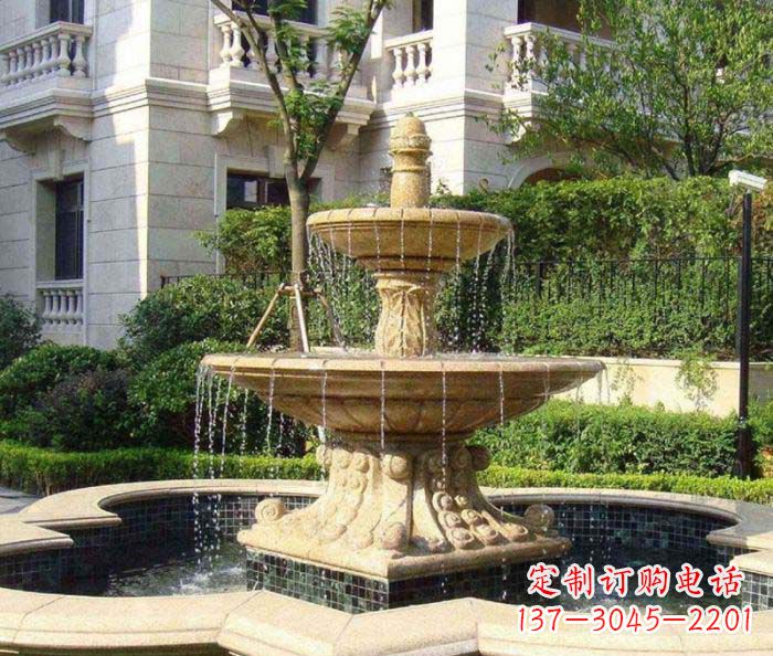 东营小区景观大型喷泉石雕 (2)