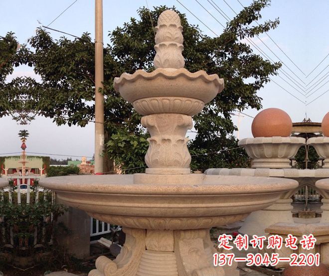 东营小区景观大型喷泉石雕 (4)