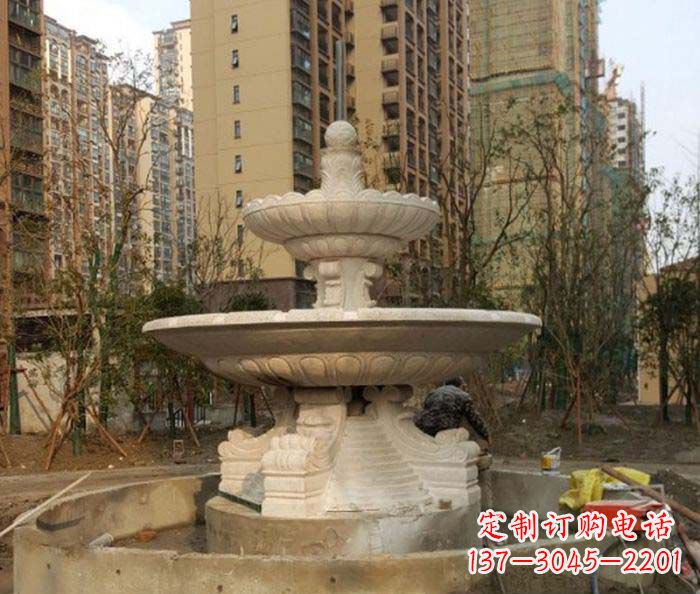 东营小区景观大型喷泉石雕 (3)