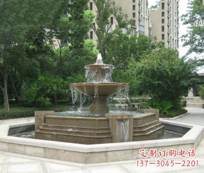 东营小区景观大型喷泉石雕 (7)