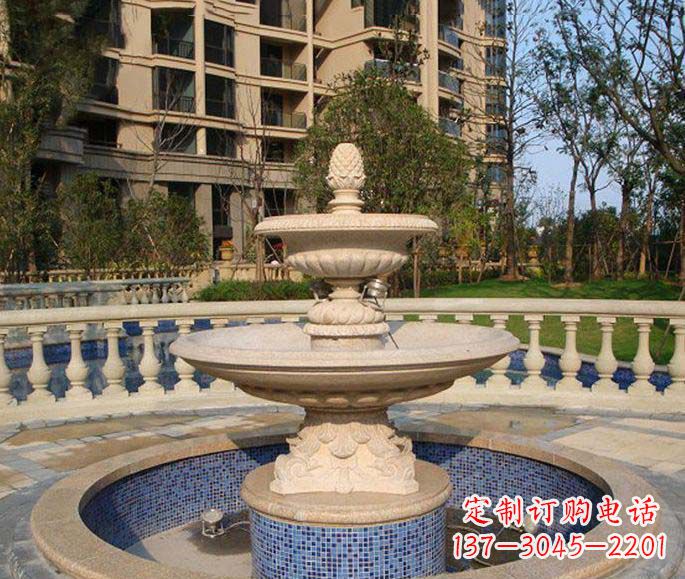 东营小区景观多层喷泉石雕