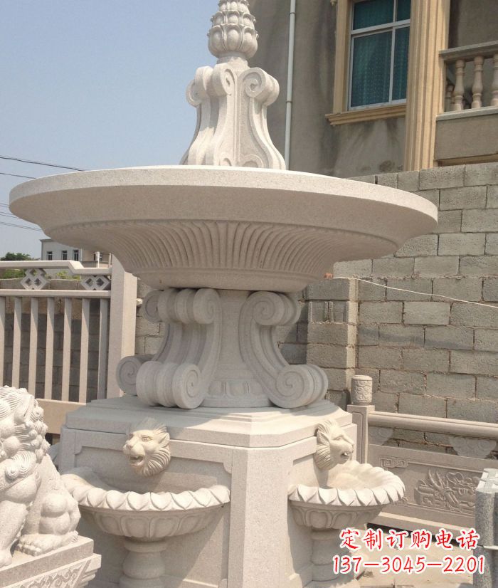 东营小区景观汉白玉喷泉石雕