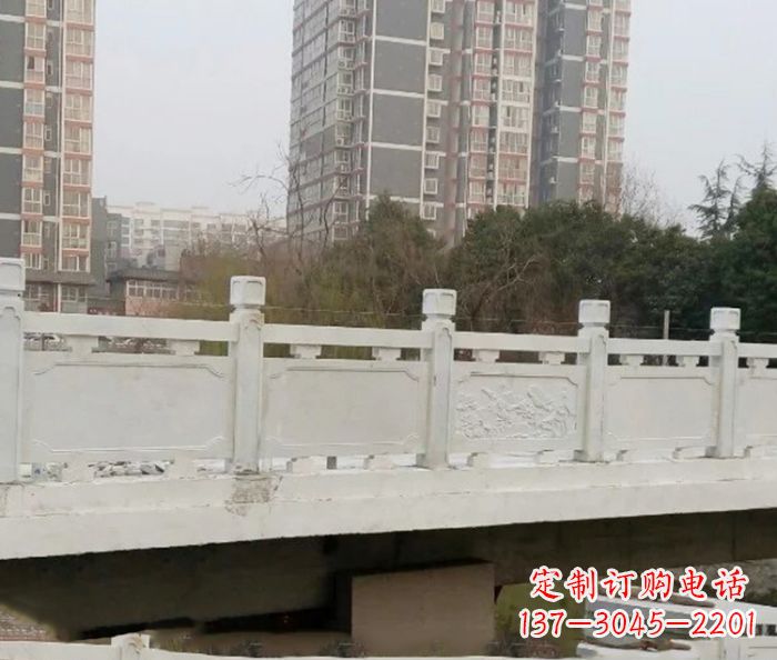 东营小区景观汉白玉石雕栏板 (2)