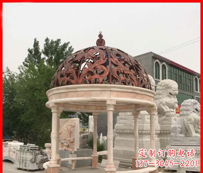 东营小区欧式圆顶凉亭石雕_1