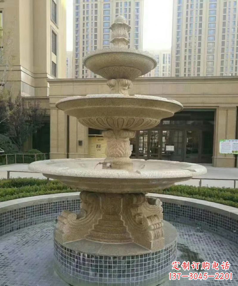 东营小区喷泉石雕 (2)