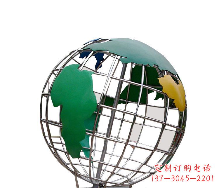 东营校园不锈钢地球仪摆件雕塑